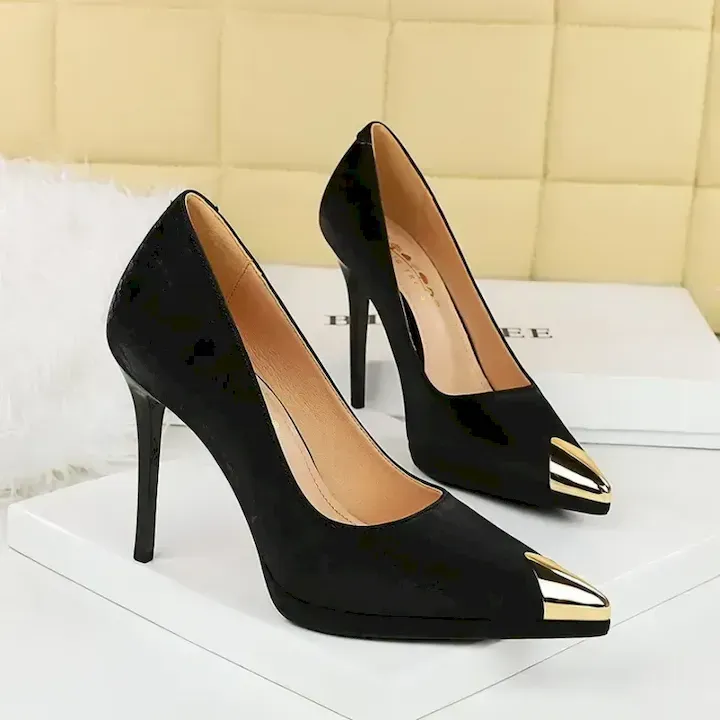CF46283_0.webp Fashion sexy high-heeled shoes metal lazy shoes for women - Image 1