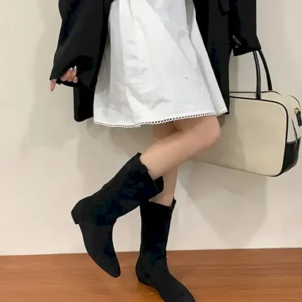 Flat half Boots pure boots for women